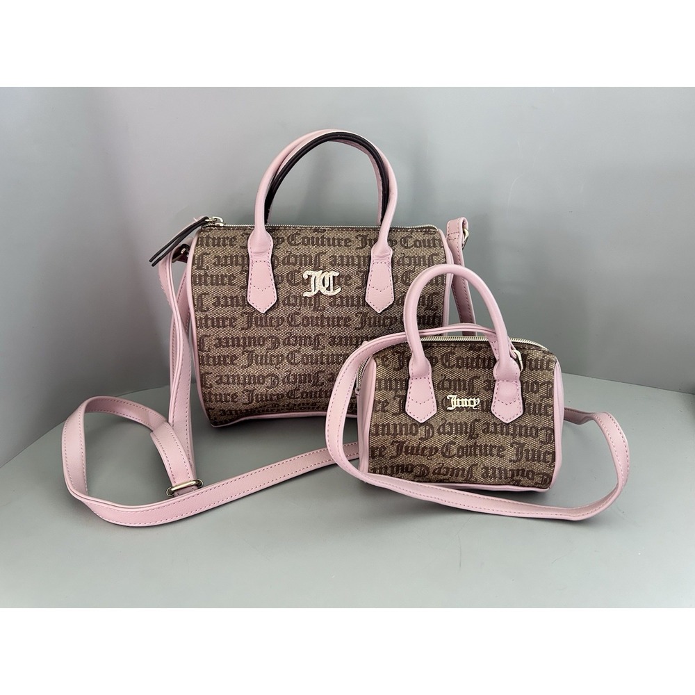 Juicy Couture Limited Ed. Chestnut Chino Mommy & Me Satchel Crossbody Bag Set